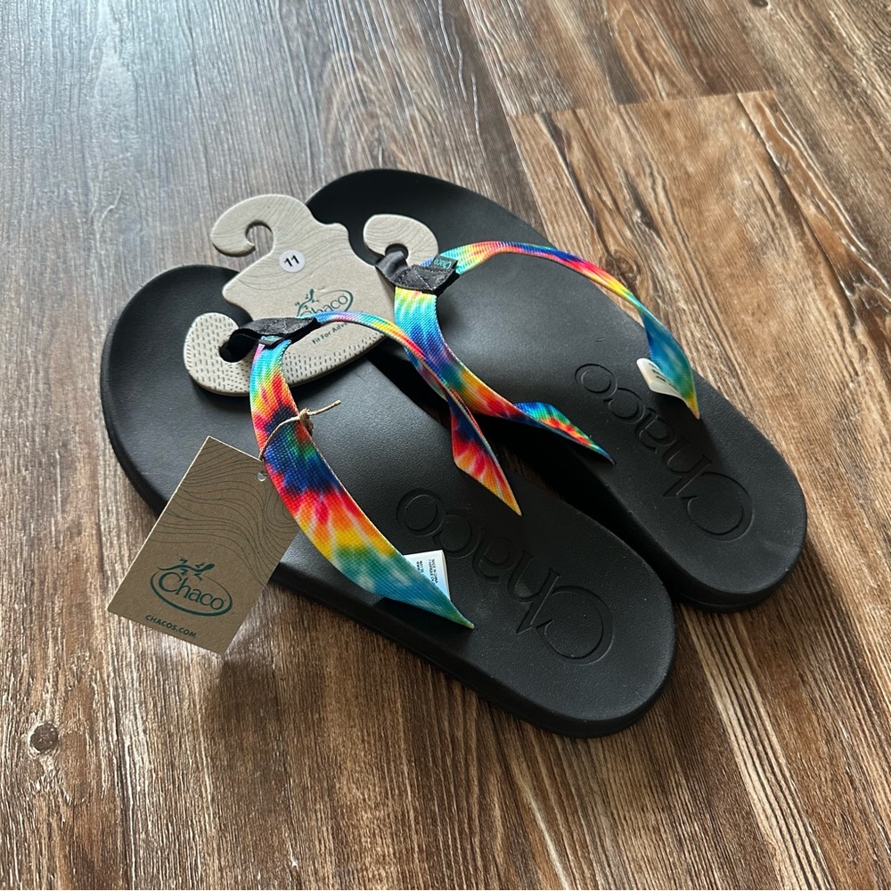 NWT! Men’s Chaco Chillos Flip Flop Dark Tie Dye Size 11
